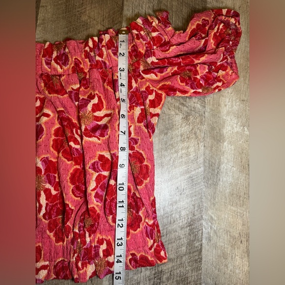LOFT Bold Floral Off-Shoulder Pink Top - Picture 6 of 9